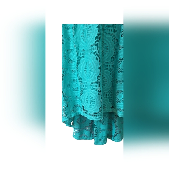 Luxology Hi/Lo sleeveless dress with lining Teal Sz L Casual Date Night EUC - Picture 3 of 5